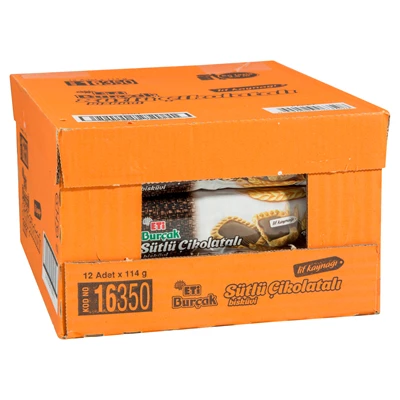 ETİ Burçak Sütlü Çikolatalı Bisküvi 12 X 114 G (4'li Paket) ürün görseli 1