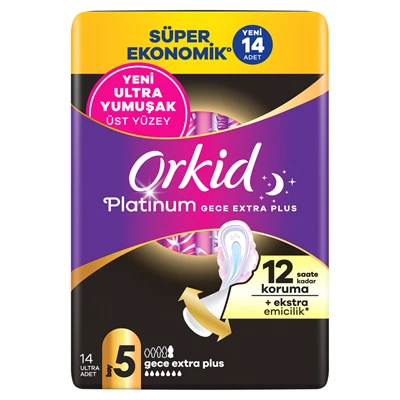 Orkid Platınum Hijyenik Ped Dörtlü Ekstra Plus 14 (6'li Paket) ürün görseli 1