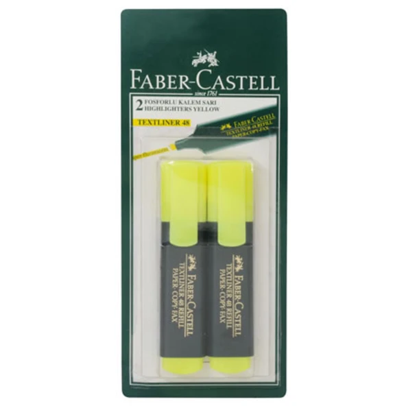 Faber Castell Fosforlu Kalem 2'Li Sarı Renk (7'li Paket) ürün görseli 1