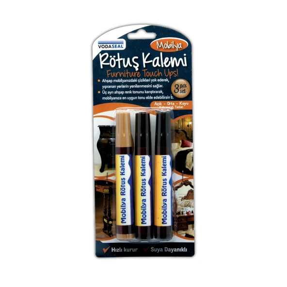 Vodaseal Mobilya Rötüş Kalemi 3 lü Set (8'li Paket) ürün görseli 1