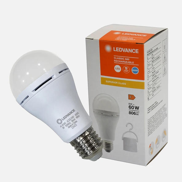 Lcla60 Rech 8 W Beyaz Şarjlı E27 LED Ampul (3'li Paket) ürün görseli 1