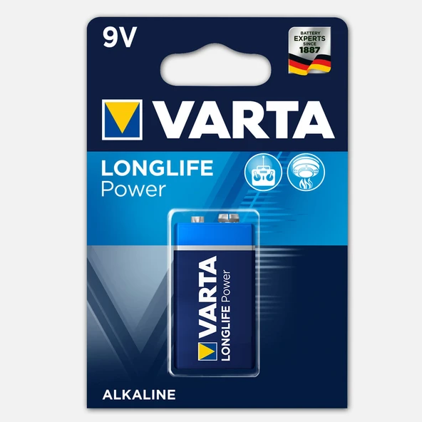 Varta Longlife Power 1 X 9 V Alkalin Pil (5'li Paket) ürün görseli 1