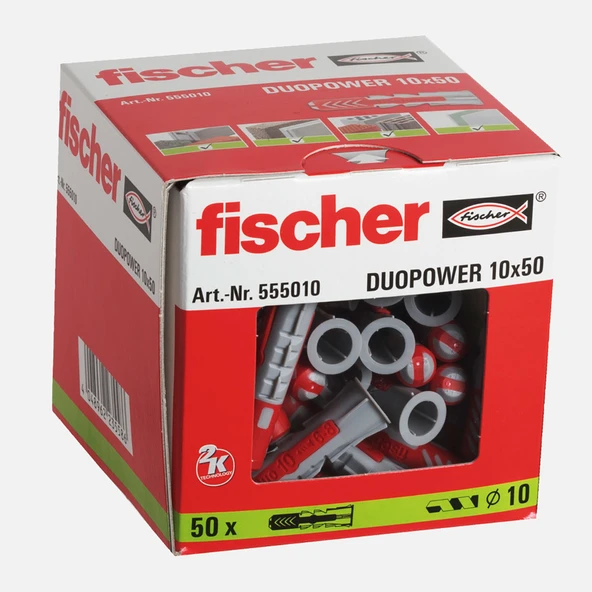 Fischer Duopower 10x50 Dübel 50 adet (4'li Paket) ürün görseli 1
