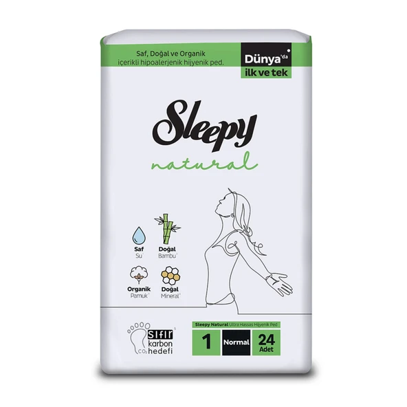 Sleepy Natural Ultra Hassas Hijyenik Ped Normal 24'lü (7'li Paket) ürün görseli 1