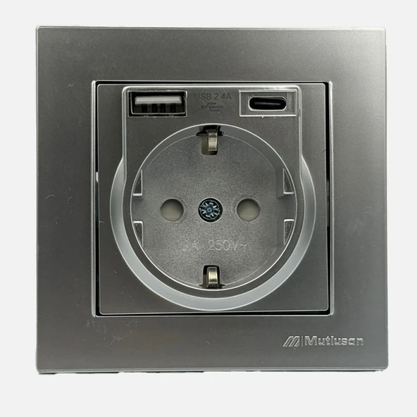 Rita USB Type-C Priz Inox (3'li Paket) ürün görseli 1