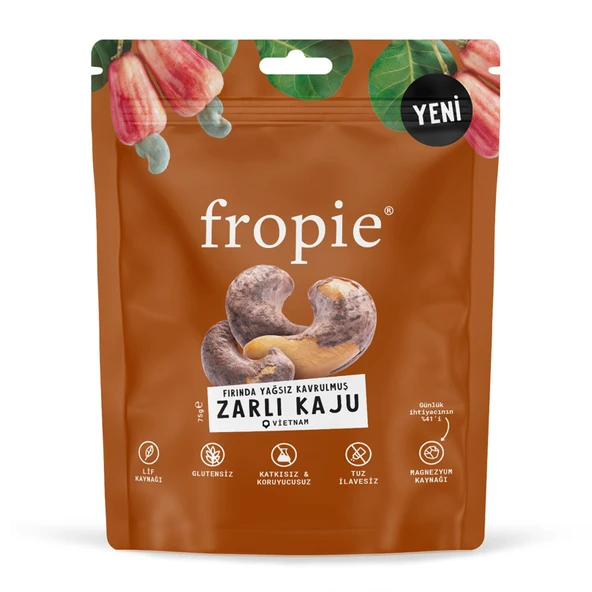 Fropie Fırında Yağsız Kavrulmuş Zarlı Kaju 75 G (7'li Paket) ürün görseli 1