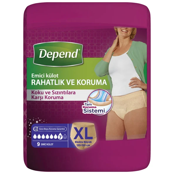 Depend Emici Külot Kadın Extra Büyük 9'lu (6'li Paket) ürün görseli 1