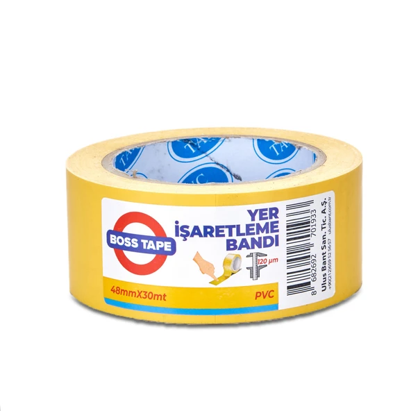 Boss Tape Sarı Pvc İşaretleme Bandı (6'li Paket) ürün görseli 1