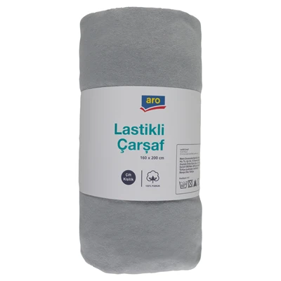 aro Lastikli Çarşaf Çift Kişilik 160*200Cm Gri&Antrasit (4'li Paket) ürün görseli 1