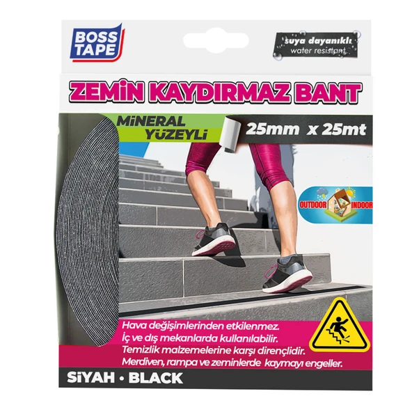 Boss Tape Siyah Zemin Kaydırmazlık Bandı (3'li Paket) ürün görseli 1