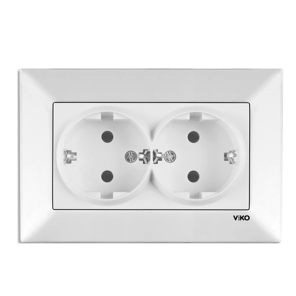 Viko Meridian Beyaz İkili Topraklı Priz (5'li Paket) ürün görseli 1