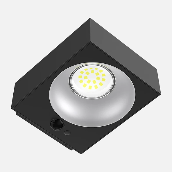 Solar Led Sensörlü Kare Aplik Siyah ürün görseli 1