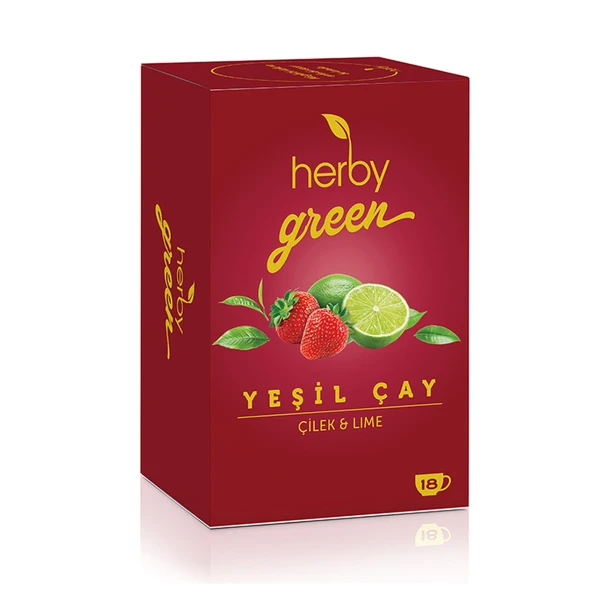 Herby Yeşil Çay Çilek & Lime 18'li 27 G (8'li Paket) ürün görseli 1
