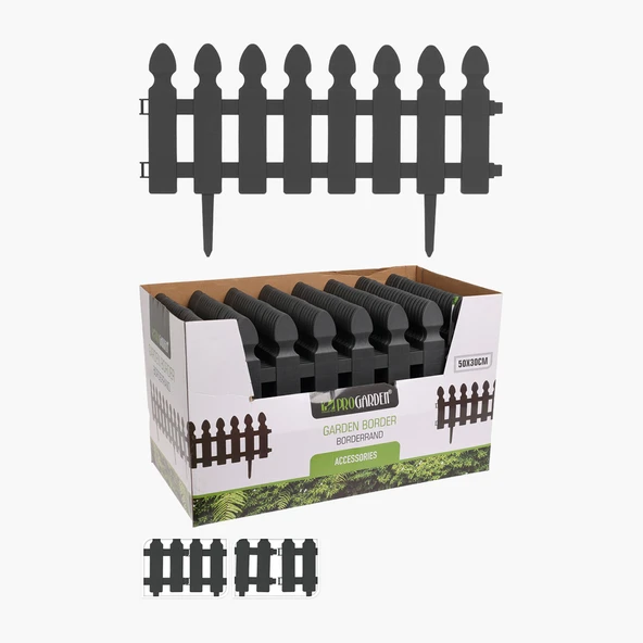 ProGarden Çit 50x30 cm Koyu Gri (8'li Paket) ürün görseli 1
