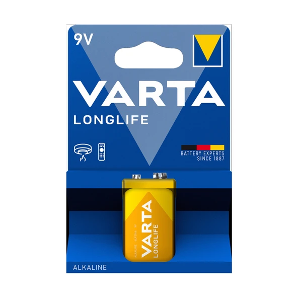Varta Longlife 9V Pil Tekli Paket (Alkalin) (8'li Paket) ürün görseli 1
