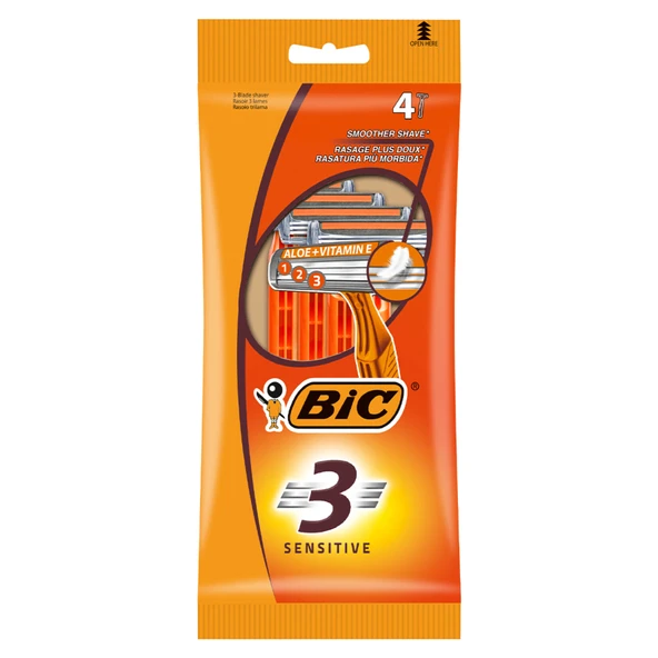 BIC 3 Sensitive Tıraş Bıçağı 4'lü Poşet (3 Bıçak) (6'li Paket) ürün görseli 1