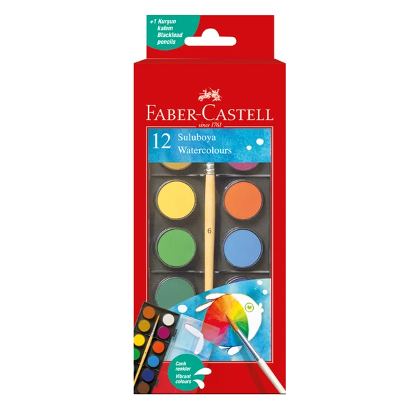 Faber-Castell Küçük Boy Sulu Boya 12'li Set (5'li Paket) ürün görseli 1