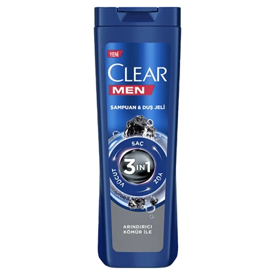 CLEAR Men 3In1 Şampuan&Duş Jeli 350 Ml Deep Clean (8'li Paket) ürün görseli 1