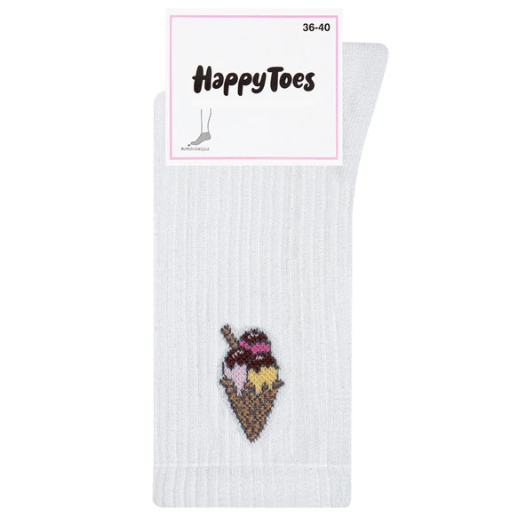 Happy Toes Dondurma Desenli Soket Çorap 36-40 (7'li Paket) ürün görseli 1