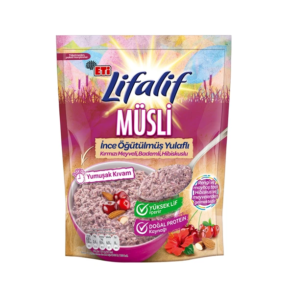 Eti Lifalif İnce Öğütülmüş Müsli Hibiskuslu 250 g (7'li Paket) ürün görseli 1