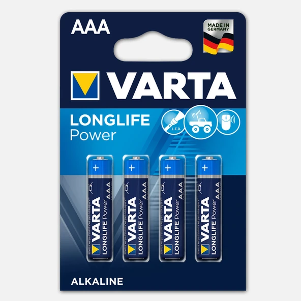 Varta Longlife Power 4 AAA Alkalin Pil (5'li Paket) ürün görseli 1
