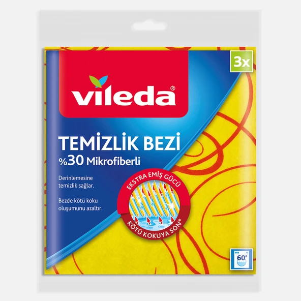 Vileda %30 Mikrofiberli Temizlik Bezi 3'lü Paket (7'li Paket) ürün görseli 1