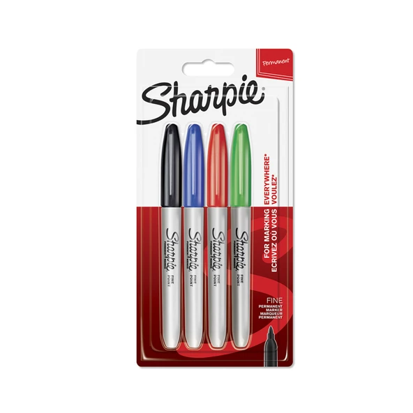 Sharpie Fine Permanent Keçeli kalem, 4'lü Standart Renkli Boya Kalemi Seti (7'li Paket) ürün görseli 1