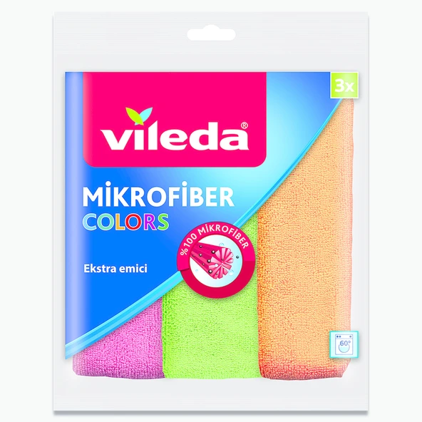 Vileda Colors Ekstra Emici Mikrofiber Bez 3'lü Paket (2'li Paket) ürün görseli 1
