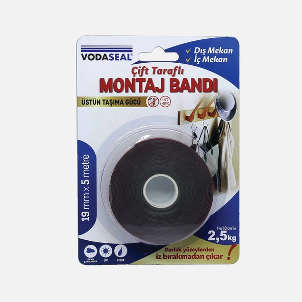 19mmX5mt Güçlendirilmiş Dış Mekan Montaj Bandı (7'li Paket) ürün görseli 1