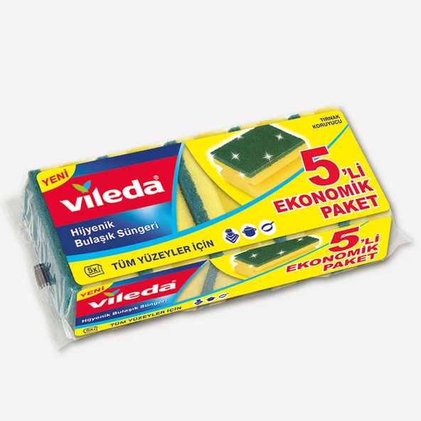 Vileda 5li Dikdörtgen Bulaşık Süngeri (7'li Paket) ürün görseli 1