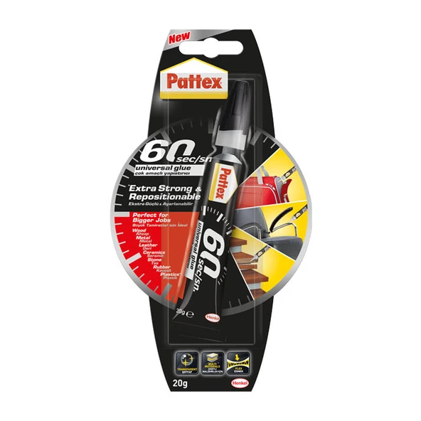 Pattex  60 Saniye Hızlı Yapıştırıcı 20 Gr (3'li Paket) ürün görseli 1