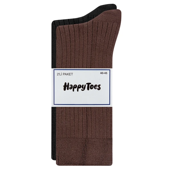 Happy Toes Ribli Soft Soket Çorap 2'li 40-45 (4'li Paket) ürün görseli 1