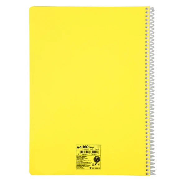 Kulinart Spiralli Pp Kapak Kareli Defter 160 Yaprak (6'li Paket) ürün görseli 1