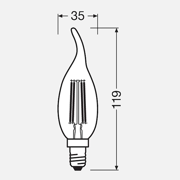 Ledvance Value CLBA40 LED 4W E14 Dim 827 (5'li Paket) ürün görseli 1