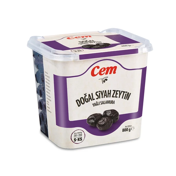 Cem Doğal Yağlı Siyah Zeytin 291-350 800 G (4'li Paket) ürün görseli 1
