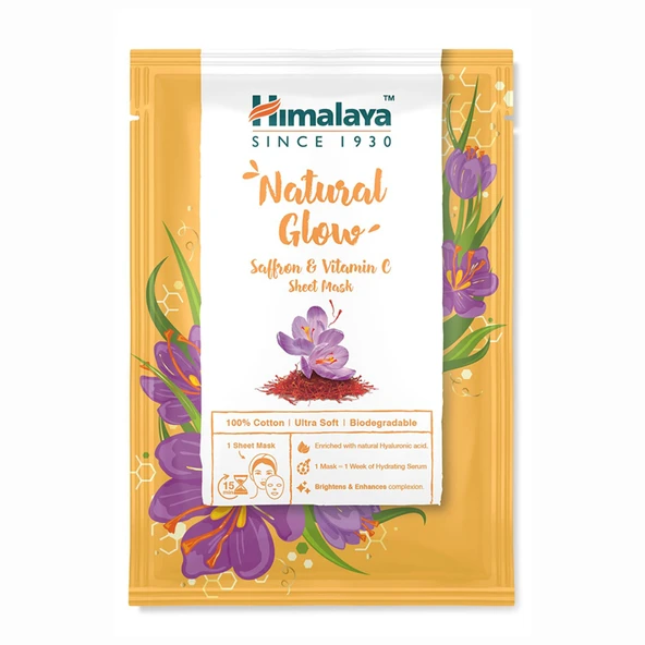 Himalaya Aydınlatıcı Safran & C Vitaminli Kağıt Maske 30ml (7'li Paket) ürün görseli 1