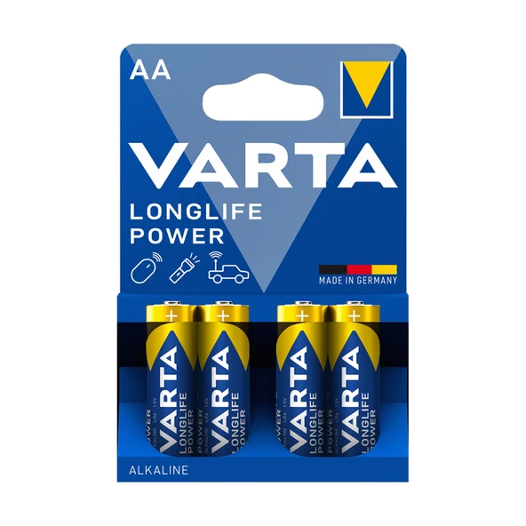 Varta Longlife Power AA Kalem Pil 4'lü Paket (Alkalin) (8'li Paket) ürün görseli 1
