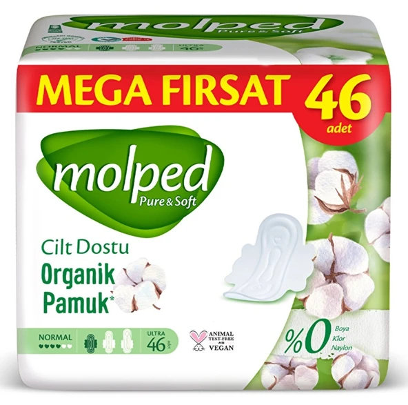 Molped Pure & Soft Mega Normal Hijyenik Ped 46'lı ürün görseli 1