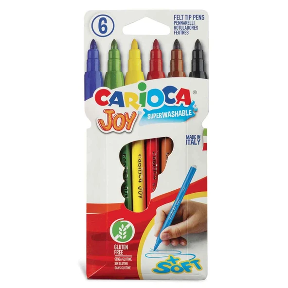Carioca Joy Süper Yıkanabilir Keçeli Boya Kalemi 6'li (6'li Paket) ürün görseli 1