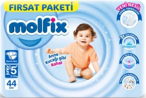 Molfix Bebek Bezi Fırsat Paketi 5+ Beden 13-20 Kg 44 Adet ürün görseli 1