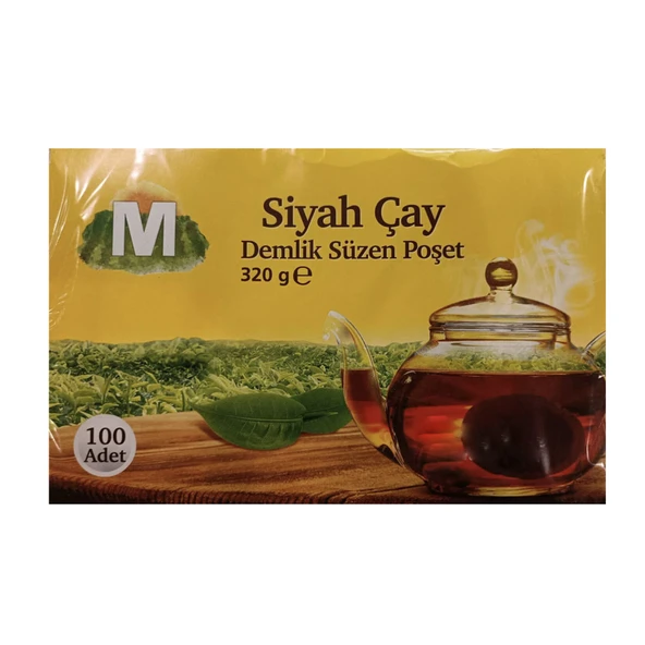 Migros Demlik Poşet Siyah Çay 100 x 3.2 G (8'li Paket) ürün görseli 1