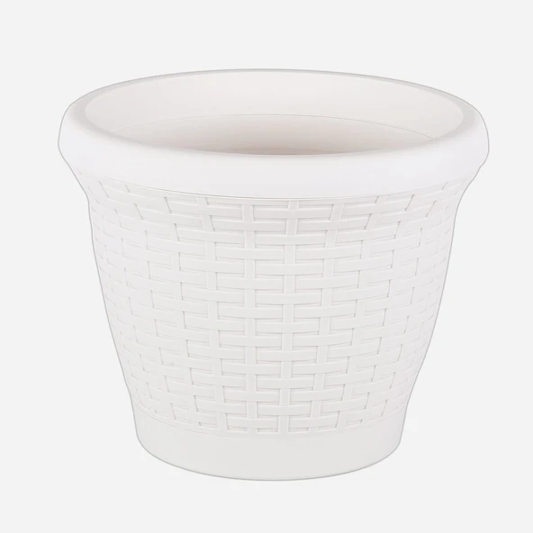 Serinova Hasır Saksı Beyaz 25 cm (6'li Paket) ürün görseli 1