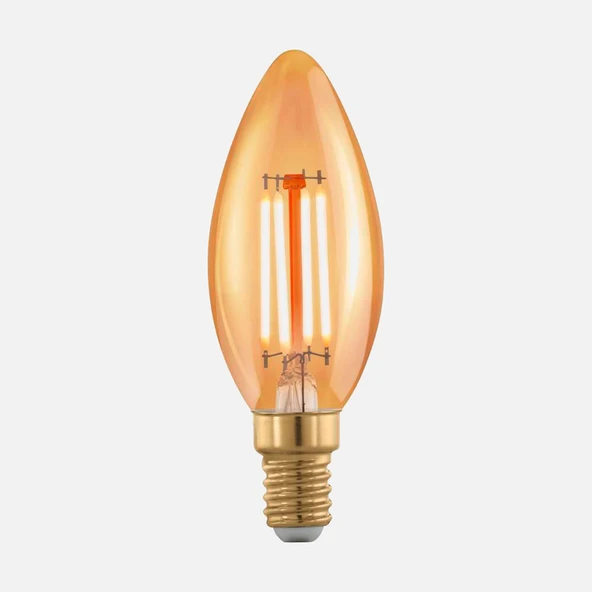 Led Mum Ampul E-14 C35 4W Amber 1700K (3'li Paket) ürün görseli 1