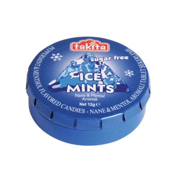 Takita Ice Mints Şekersiz Tablet Şeker 12 G (8'li Paket) ürün görseli 1