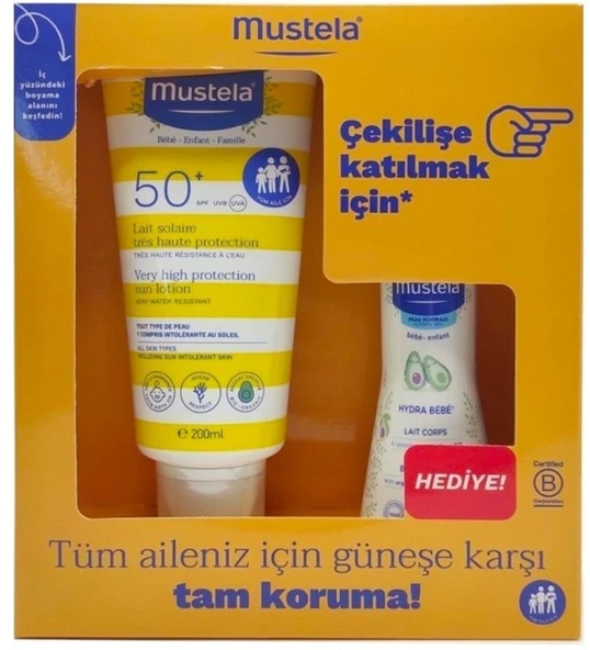 Mustela Güneş Kremi 200 ml + 100 ml Vücut Losyonu ürün görseli 1