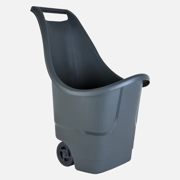 Serinova Baha Çok Amaçlı Plastik Bahçe Arabası Tekerlekli 50 Litre Antrasit ürün görseli 1