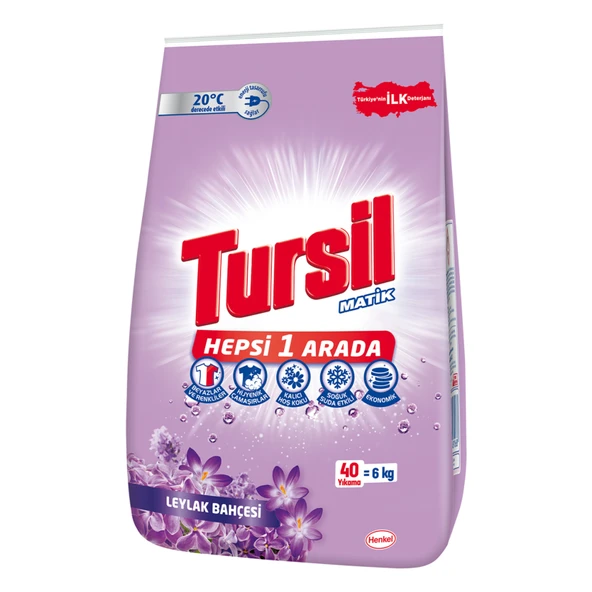 Tursil Leylak Bahçesi Toz Çamaşır Deterjanı 6 Kg (3'li Paket) ürün görseli 1