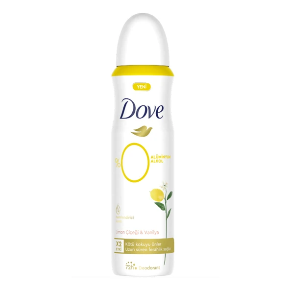 Dove Limon Çiçeği & Vanilya Sprey Deodorant 150 Ml (3'li Paket) ürün görseli 1