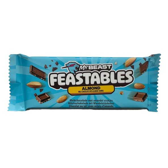 Mr.beast Badem Parçacıklı Sütlü Çikolata 60 G (4'li Paket) ürün görseli 1
