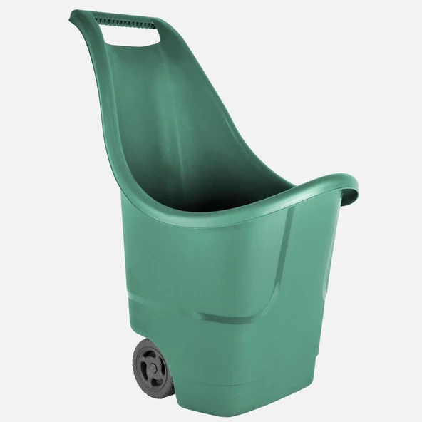 Serinova Baha Çok Amaçlı Plastik Bahçe Arabası Tekerlekli 50 Litre Yeşil ürün görseli 1